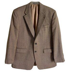 Izod Men's Brown Wool Blazer Jacket Two-Button Notch Lapel 42R
